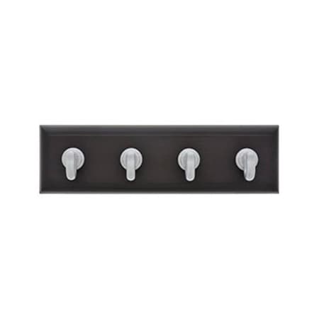 Hillman 10 lbs Espresso Key Rail with Silver Hooks 230044